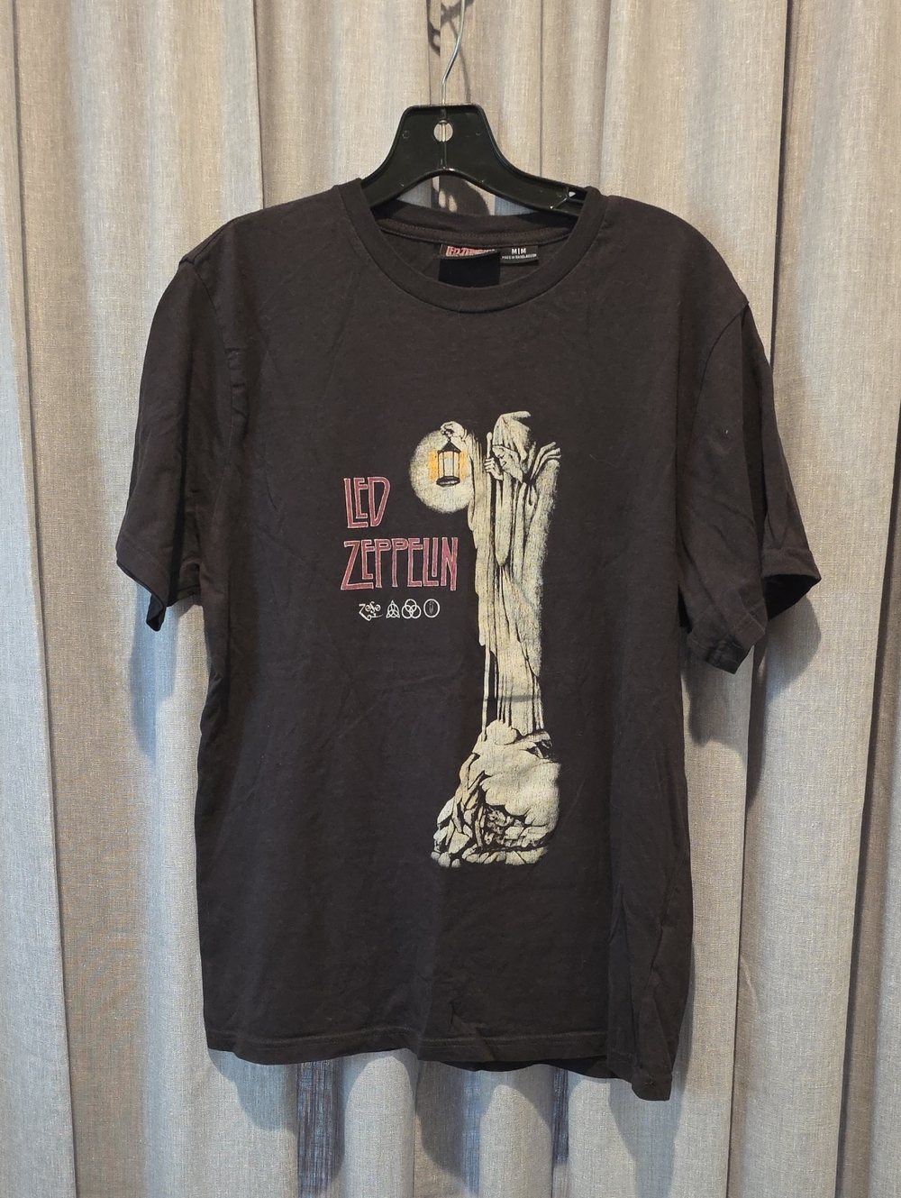 Led Zeppelin Zoso Graphic Short Sleeve Tee - Black Cotton